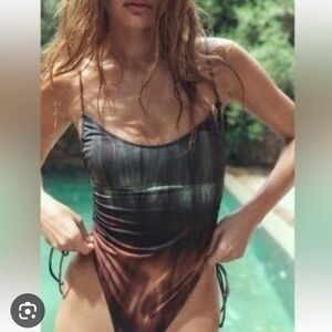 Zara One Piece Swimsuit Tye Dye